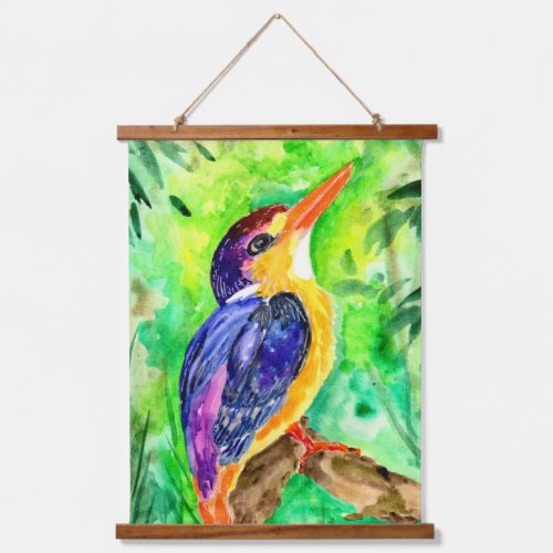 Colorful Dwarf Kingfisher Hanging Tapestry