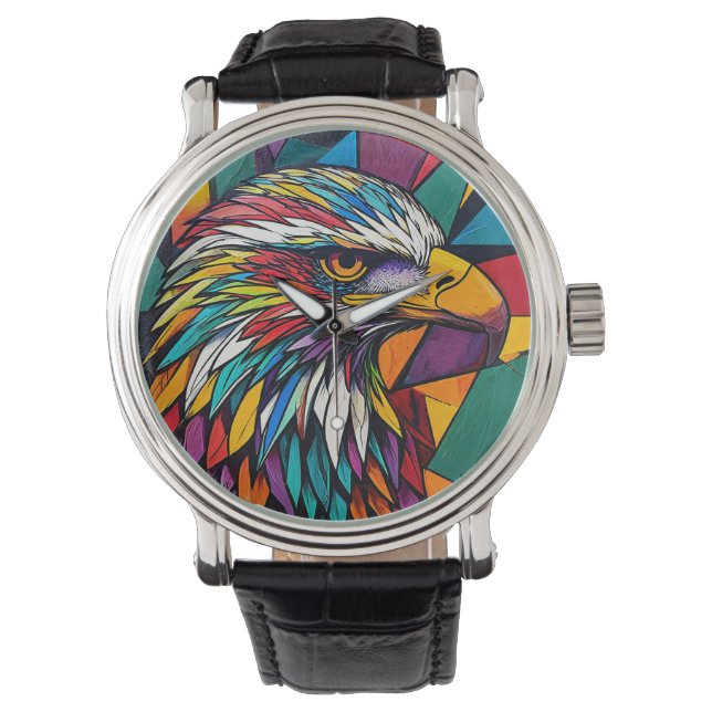 Colorful eagle artwork watch (Front)