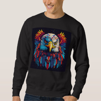 Colorful Eagle Head Graphic Sweatshirt" Sweatshirt