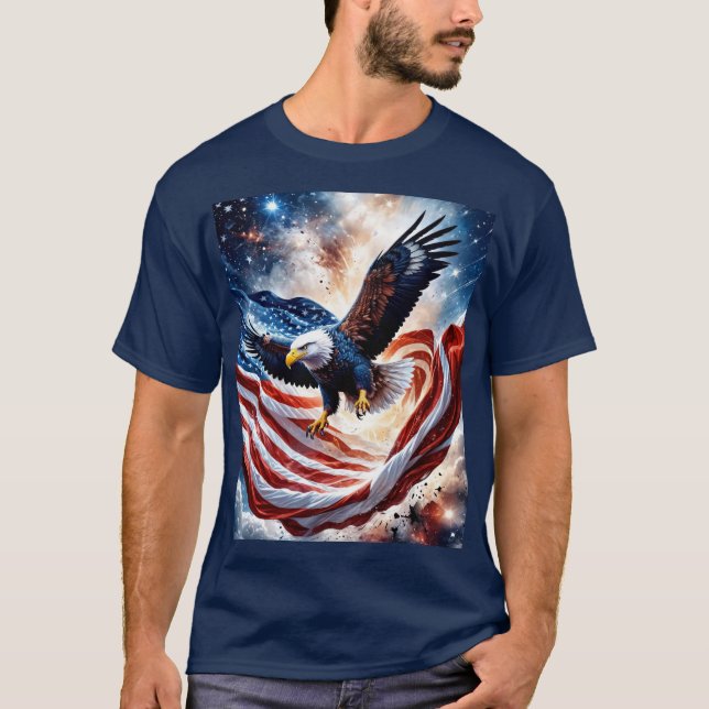 Colorful Eagle in Flight T-Shirt (Front)