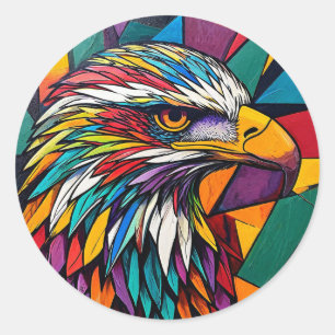 Colorful eagle Patriotic Wildlife Eagle Gift Classic Round Sticker