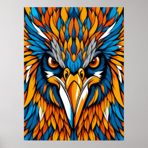 Colorful Eagle Portrait Abstract Poster