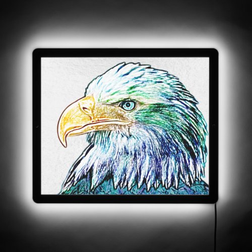 Colorful Eagle Sketch LED Sign