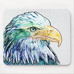 Colorful Eagle Sketch Mouse Pad