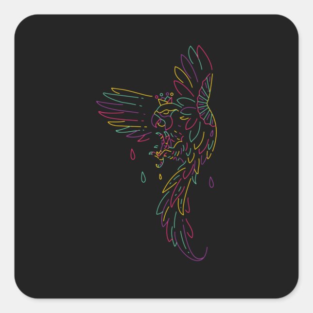 Colorful Eagle Square Sticker (Front)