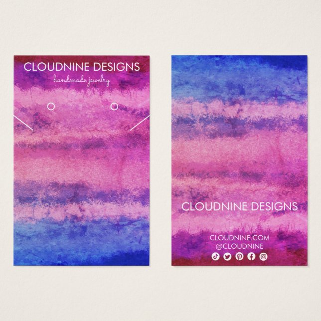 Colorful Earring Necklace Jewelry Display Card (Front & Back)