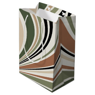 Colorful earth colors retro vibes medium gift bag