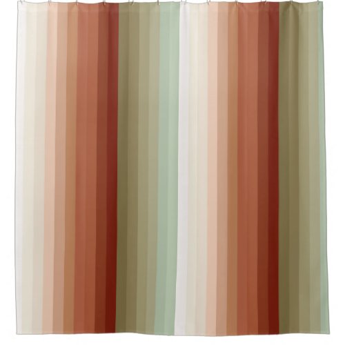 Colorful Earth Tone Striped Shower Curtain