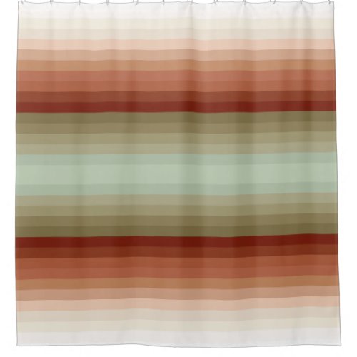 Colorful Earth Tones Striped Shower Curtain