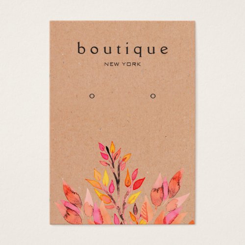 Colorful Earthy Earring Kraft Display Card