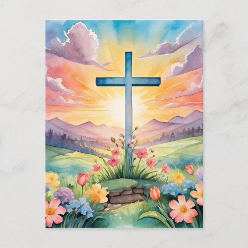 Colorful Easter Art Postcard