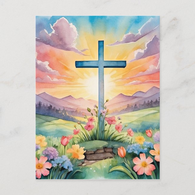 Colorful Easter Art Postcard (Front)