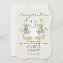 Colorful Easter Brunch & Egg Hunt Invitation