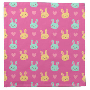Colorful Easter Bunnies Pattern Cloth Napkin
