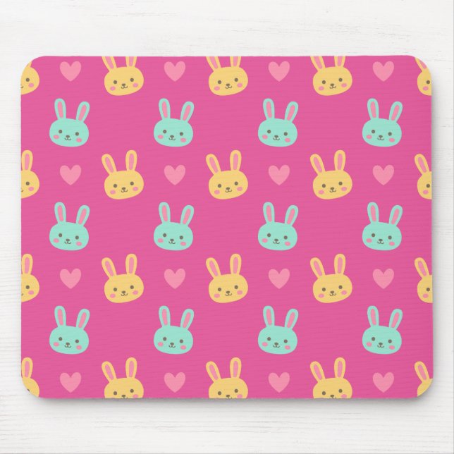 Colorful Easter Bunnies Pattern | Mousepad (Front)