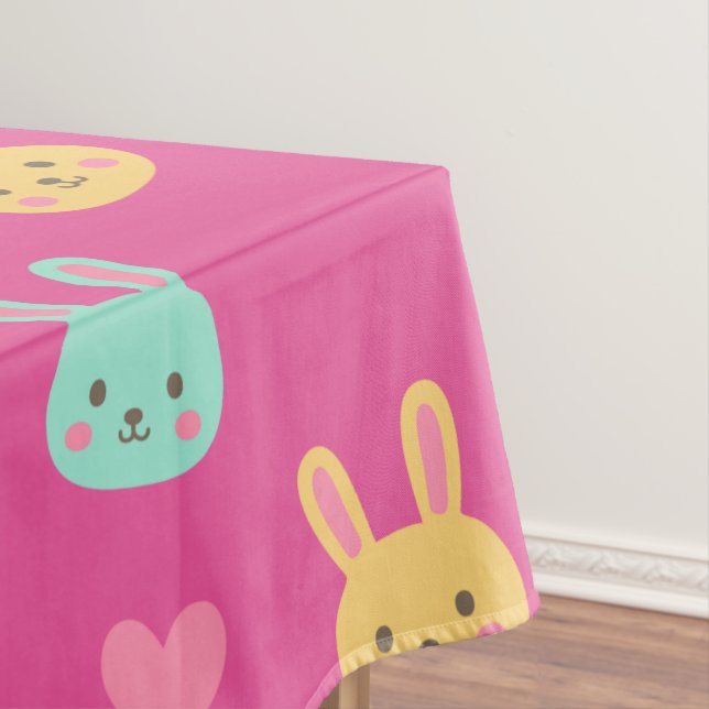 Colorful Easter Bunnies Pattern | Tablecloth (In Situ)