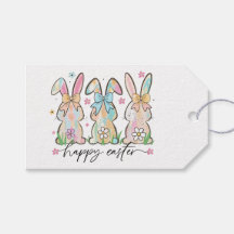 Colorful Easter Bunnies with Bows