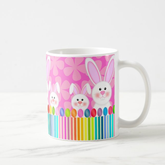 Colorful Easter Bunny and Eggs Mug (Right)