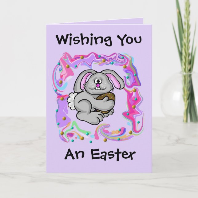 Colorful Easter Bunny Card   Customize It (Front)