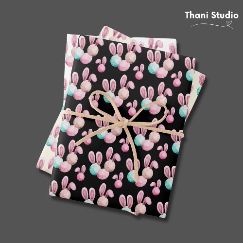 Colorful Easter Bunny Cute Simple Modern Vintage Wrapping Paper Sheets