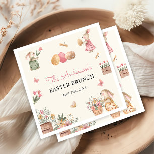 Colorful Easter Bunny Easter Egg Hunt Party Napkins