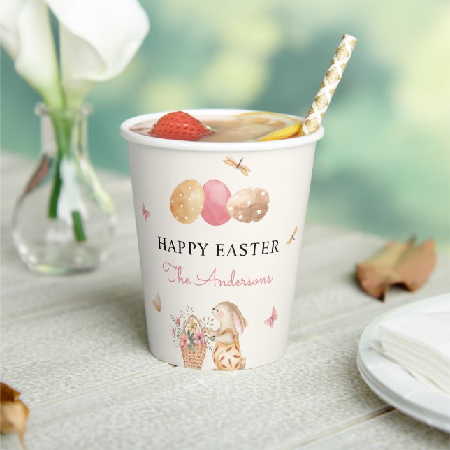 Colorful Easter Bunny Easter Egg Hunt Party Paper Cups (Insitu)