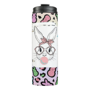 Colorful Easter Bunny Pattern Thermal Tumbler