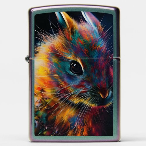 Colorful Easter Bunny prismatic Rabbit Zippo Lighter