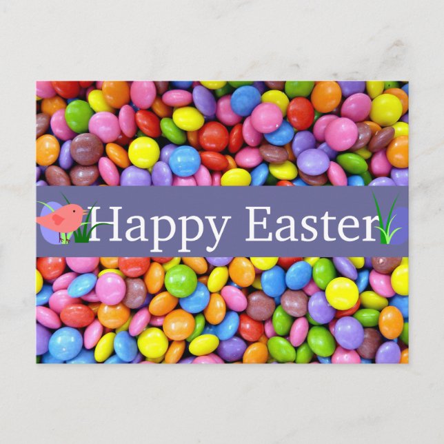 Colorful Easter Candies Holiday Postcard (Front)