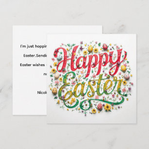 Colorful  Easter Card , Personalized Easter Card 