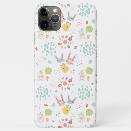 Colorful Easter Clipart Pattern iPhone 11 Pro Max Case