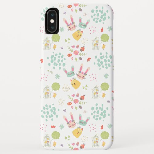 Colorful Easter Clipart Pattern iPhone XS Max Case
