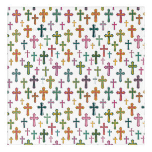 Colorful Easter cross patterned Acrylic Print
