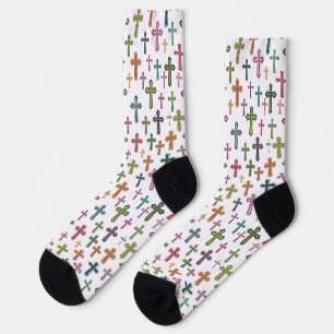 Colorful Easter cross patterned Socks