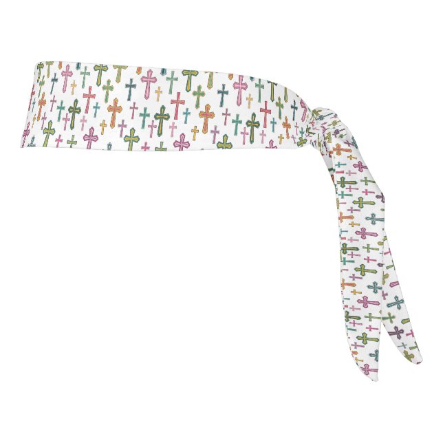 Colorful Easter cross patterned Tie Headband (Rotate 90)
