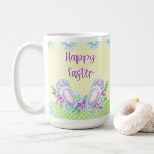 Colorful Easter Design with Bunny Ears and Spring Coffee Mug