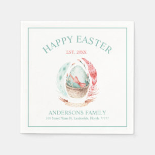 Colorful Easter egg and feathers Napkins