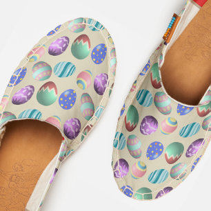 Colorful Easter Egg Boho Pastel Tan Beige Cute Fun Espadrilles