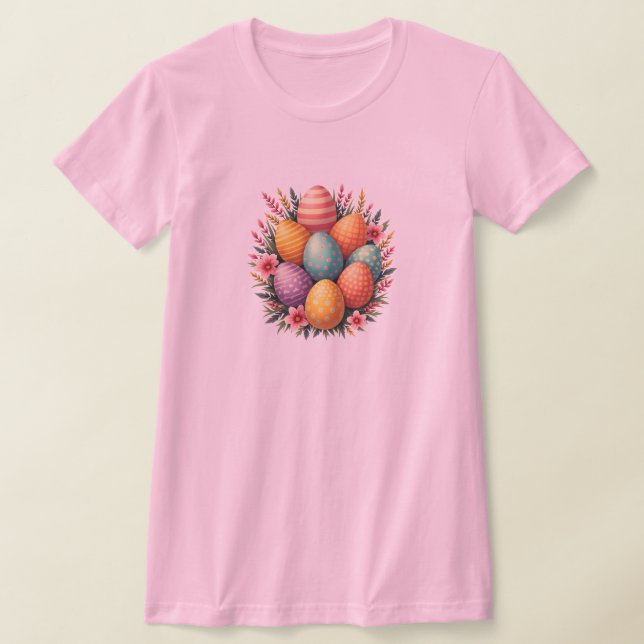 Colorful Easter Egg Bouquet T-Shirt  (Laydown)