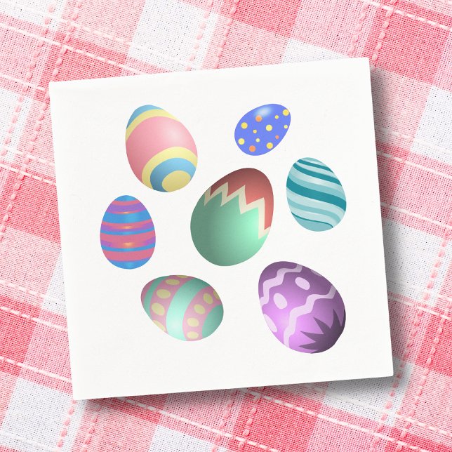 Colorful Easter Egg Easter Egg Hunt Easter Party Napkins (Creator Uploaded)