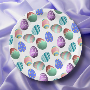 Colorful Easter Egg Easter Party Easter Egg Hunt Paper Plates