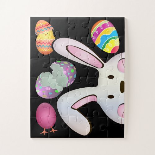 Colorful Easter Egg Fun Kids Bright Easy Bunny Jigsaw Puzzle