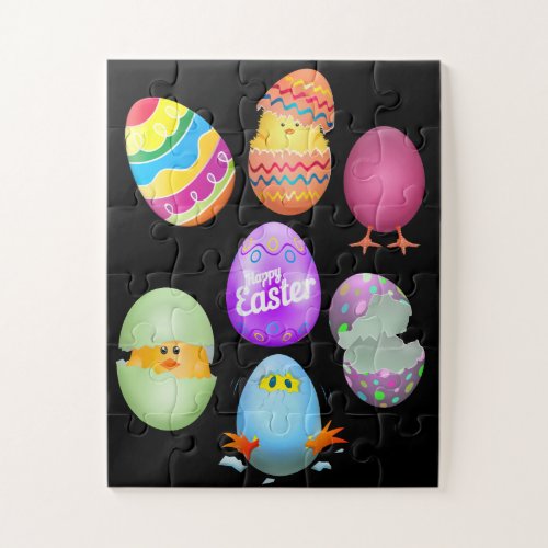 Colorful Easter Egg Fun Kids Bright Easy Jigsaw Puzzle