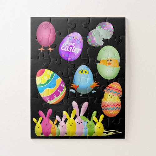 Colorful Easter Egg Fun Kids Bright Easy Jigsaw Puzzle