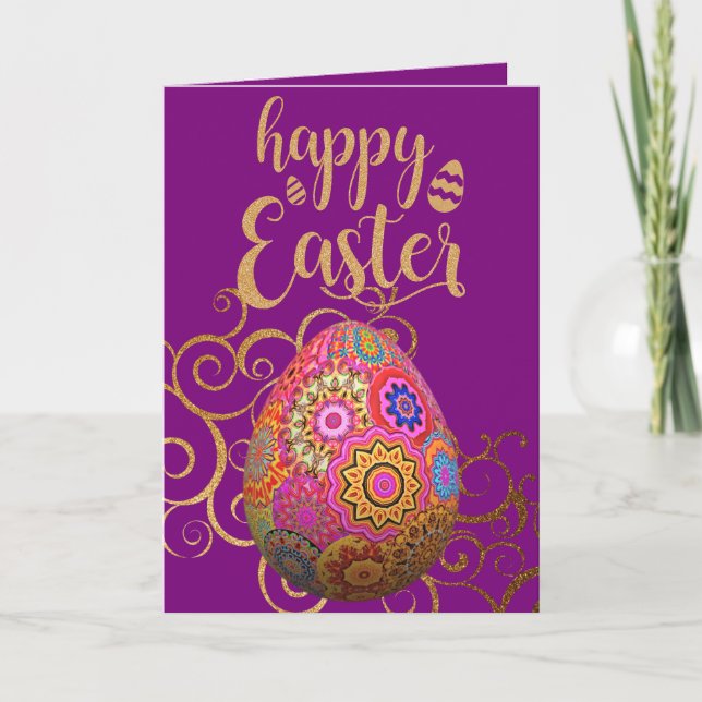 Colorful Easter Egg Holiday Card (Front)