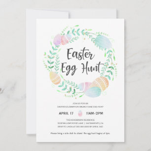 Colorful Easter Egg Hunt Easter Brunch Invitation