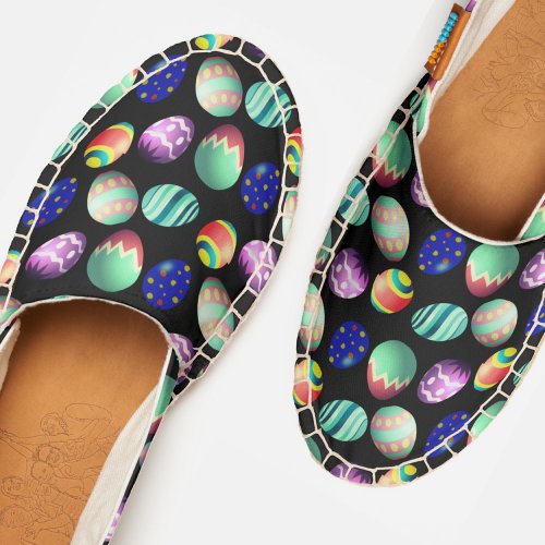 Colorful Easter Egg Hunt Party Egg Coloring Black Espadrilles