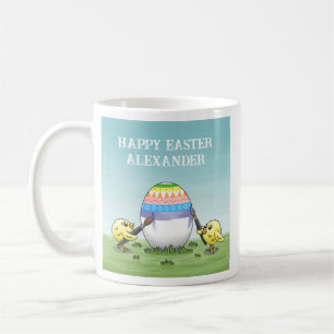Colorful Easter egg is painted by the chicks Coffee Mug