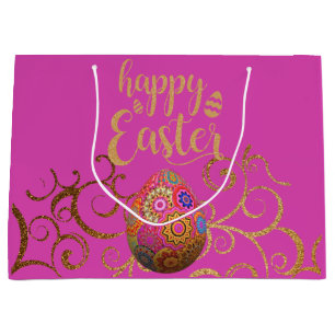 Colorful Easter Egg Large Gift Bag