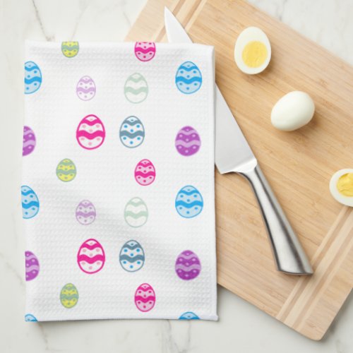 Colorful Easter Egg Pattern Kitchen Towel